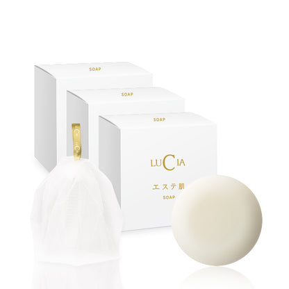 Lucia｜Esthetic Skin Soap Set (3 Soaps with Foaming Net)